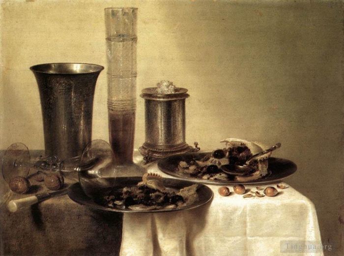 Willem Claeszoon Heda Oil Painting - Breakfast Still Life