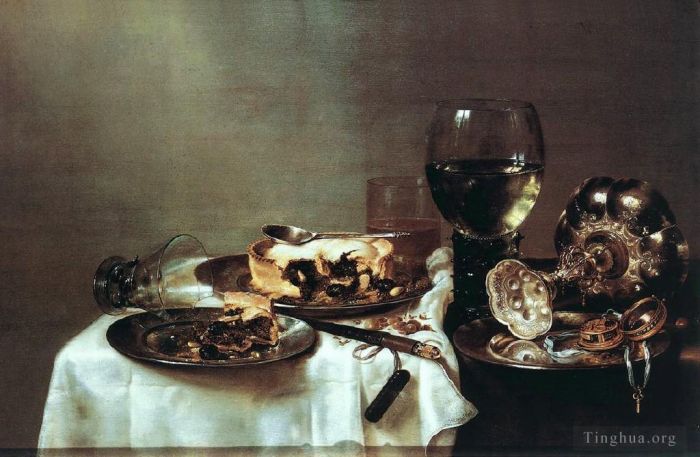 Willem Claeszoon Heda Oil Painting - Pie still lifes