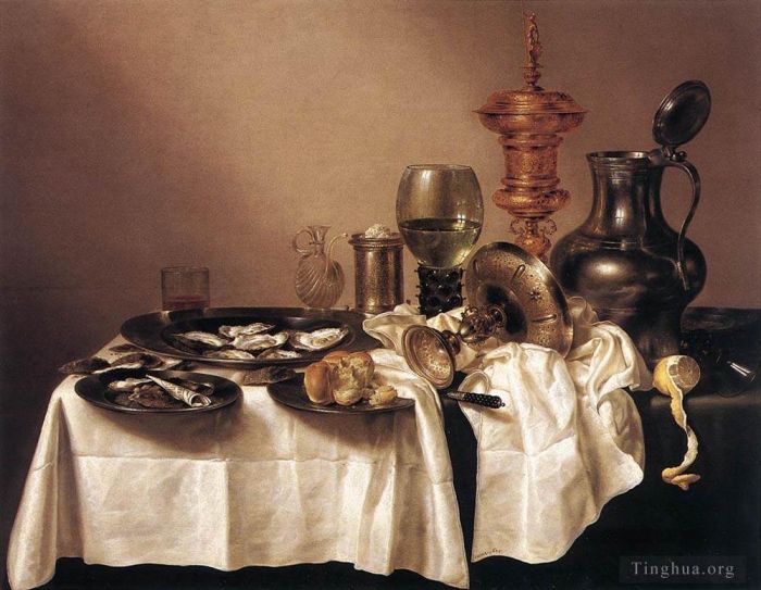 Willem Claeszoon Heda Oil Painting - Still Life With Gilt Goblet