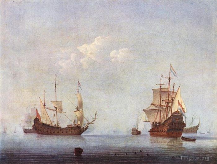 Willem van de Velde the Younger Oil Painting - Marine Landscape