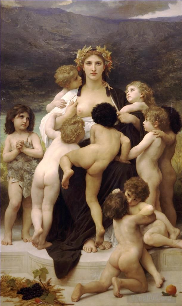 William-Adolphe Bouguereau Oil Painting - The Motherland (Alma Parens)