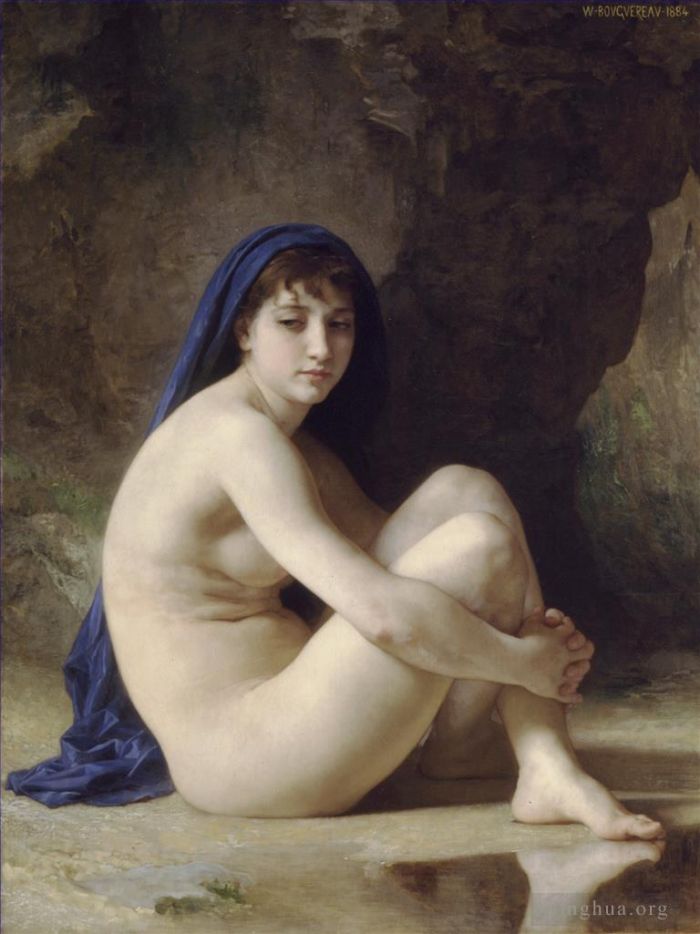 William-Adolphe Bouguereau Oil Painting - Seated Nude