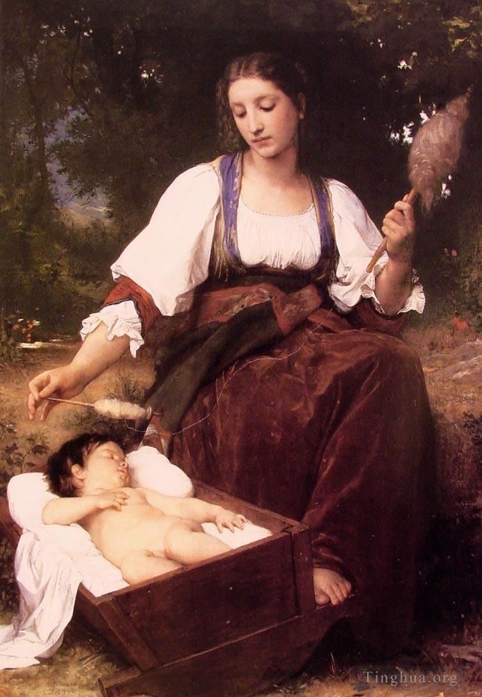 William-Adolphe Bouguereau Oil Painting - Berceuse