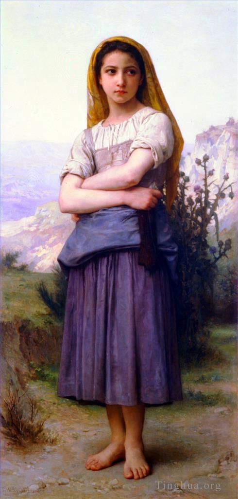 William-Adolphe Bouguereau Oil Painting - Bergere 1886