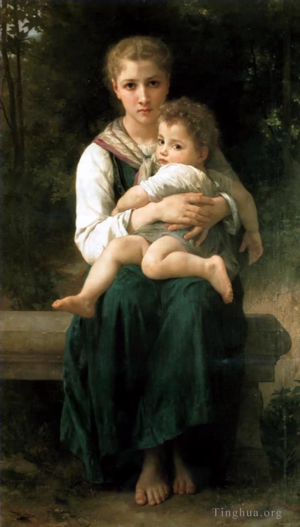 William-Adolphe Bouguereau Oil Painting - Brother and Sister