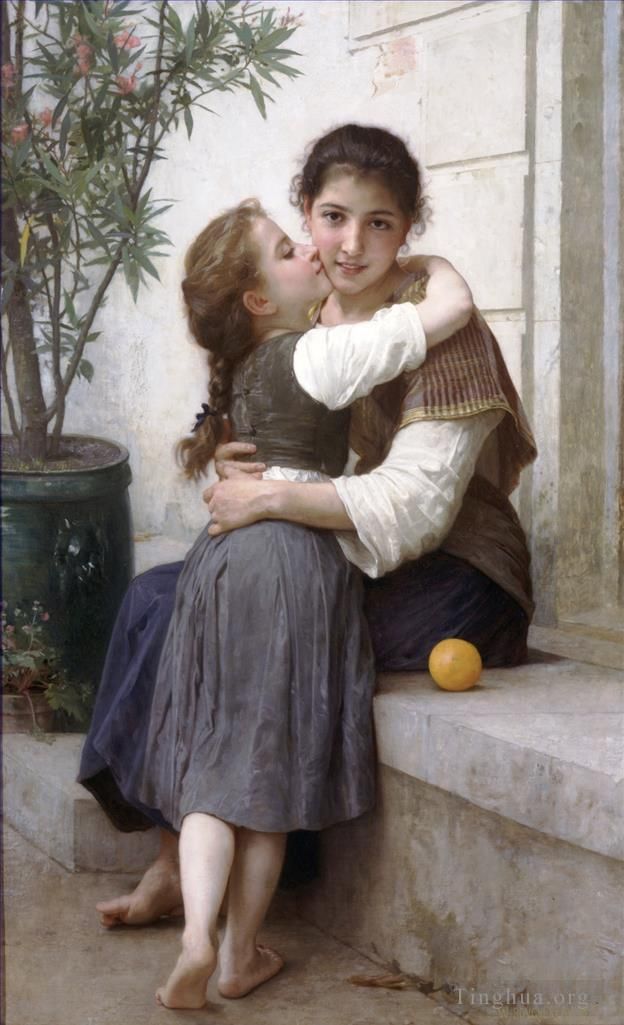 William-Adolphe Bouguereau Oil Painting - Calinerie