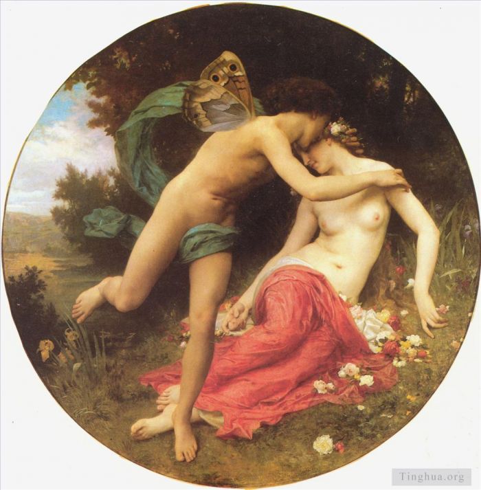 William-Adolphe Bouguereau Oil Painting - Cupid and Psyche