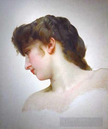William-Adolphe Bouguereau Oil Painting - Femme Blonde profil 1898
