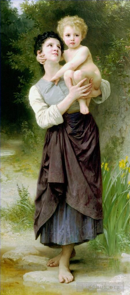 William-Adolphe Bouguereau Oil Painting - Frere et Soeur