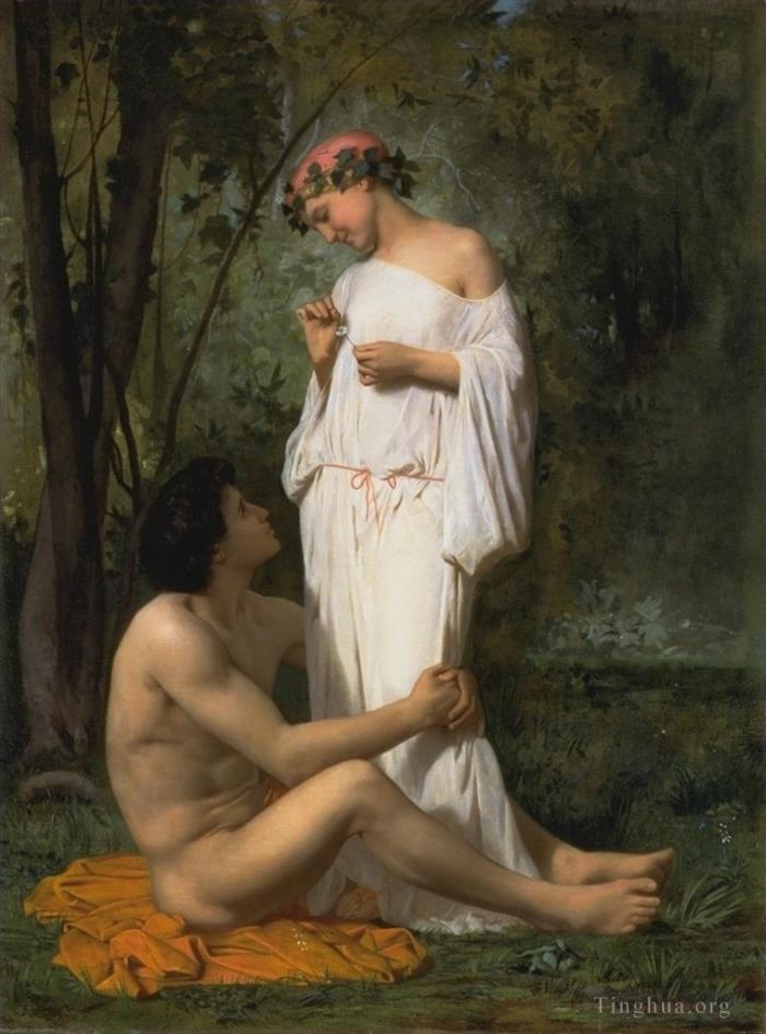 William-Adolphe Bouguereau Oil Painting - Idylle 1851
