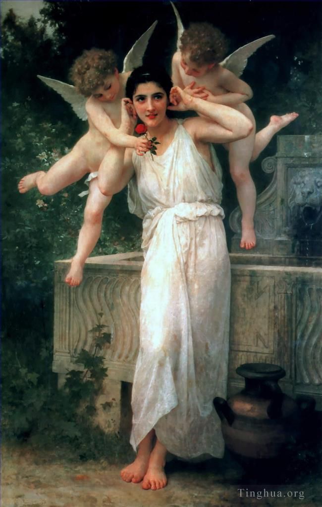 William-Adolphe Bouguereau Oil Painting - Jeunesse Realism angel