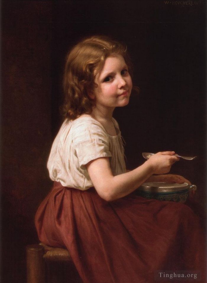 William-Adolphe Bouguereau Oil Painting - La Soupe