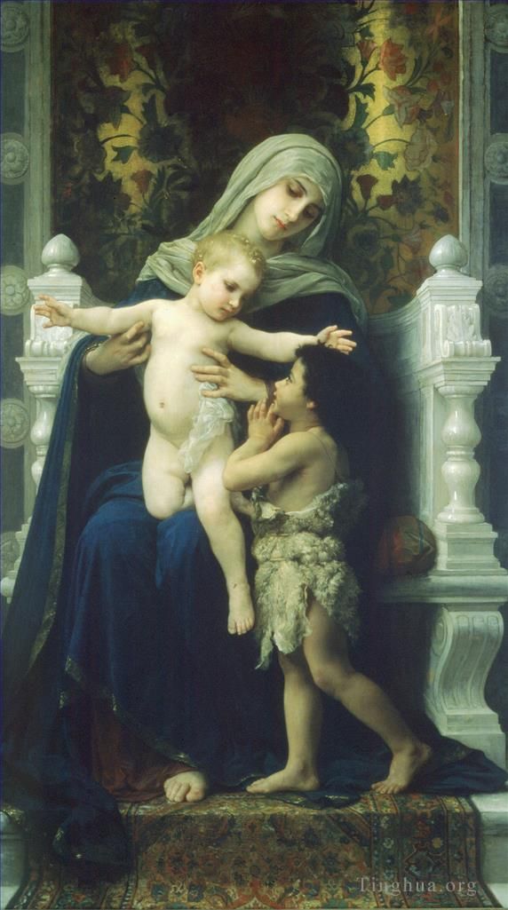 William-Adolphe Bouguereau Oil Painting - La Vierge LEnfant Jesus et Saint Jean Baptiste2