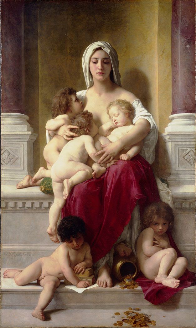 William-Adolphe Bouguereau Oil Painting - Charity