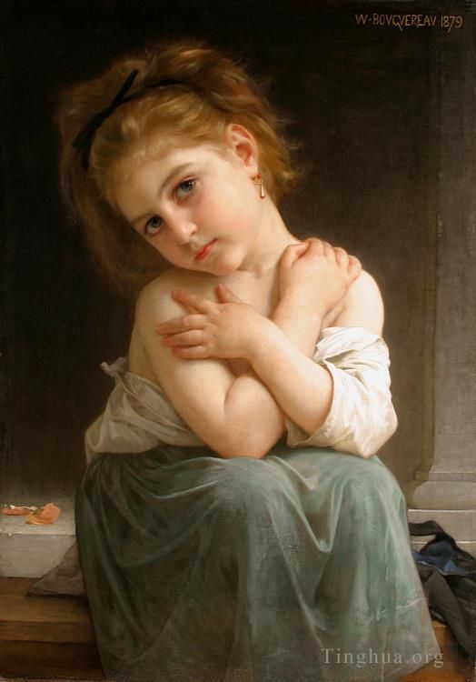 William-Adolphe Bouguereau Oil Painting - The chilly