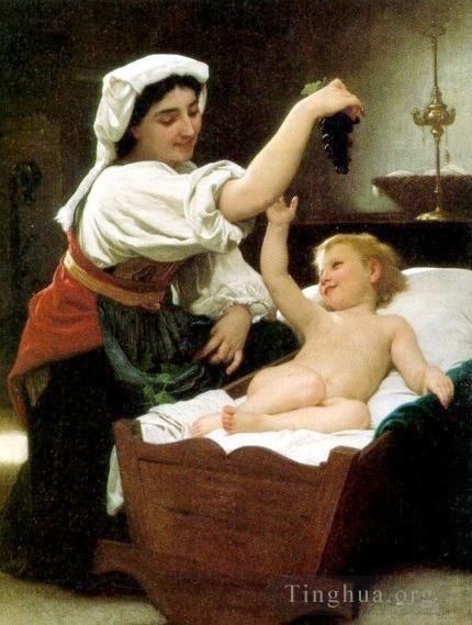William-Adolphe Bouguereau Oil Painting - La grappe de raisin