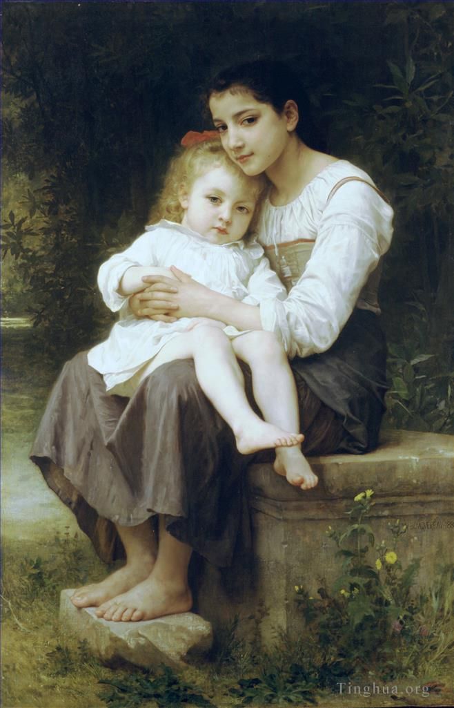 William-Adolphe Bouguereau Oil Painting - La soeur ainee