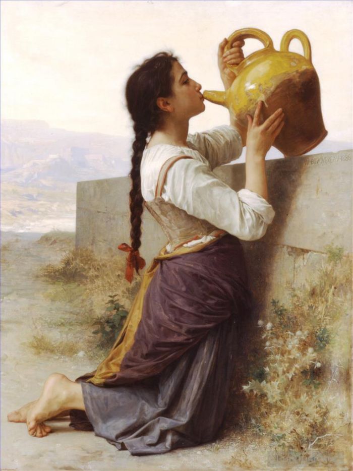William-Adolphe Bouguereau Oil Painting - La soif