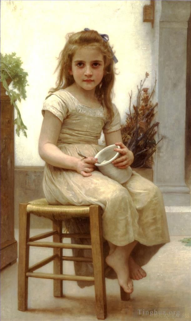 William-Adolphe Bouguereau Oil Painting - Le gouter