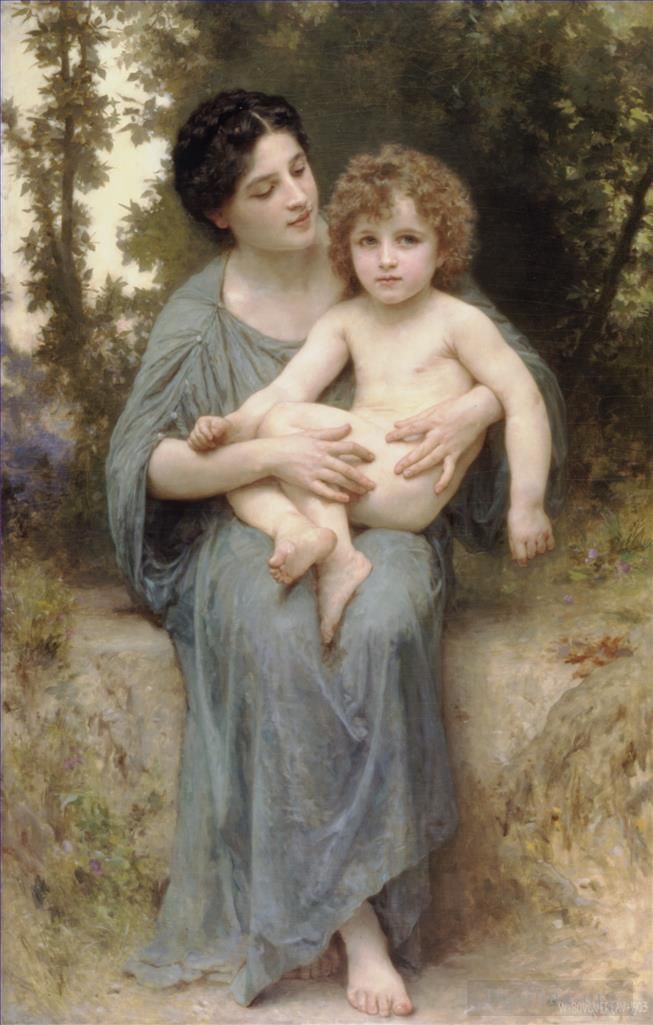 William-Adolphe Bouguereau Oil Painting - Le jeune frere