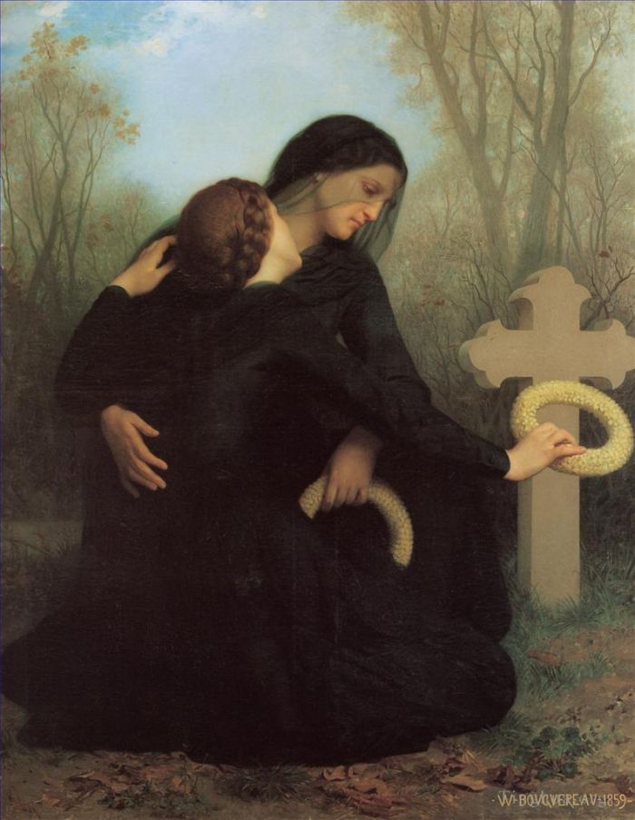 William-Adolphe Bouguereau Oil Painting - Le jour des morts