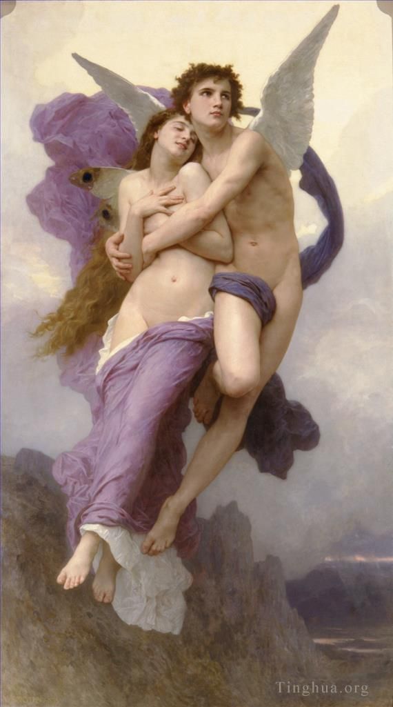 William-Adolphe Bouguereau Oil Painting - The Abduction of Psyche