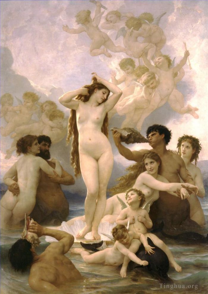 William-Adolphe Bouguereau Oil Painting - The Birth of Venus