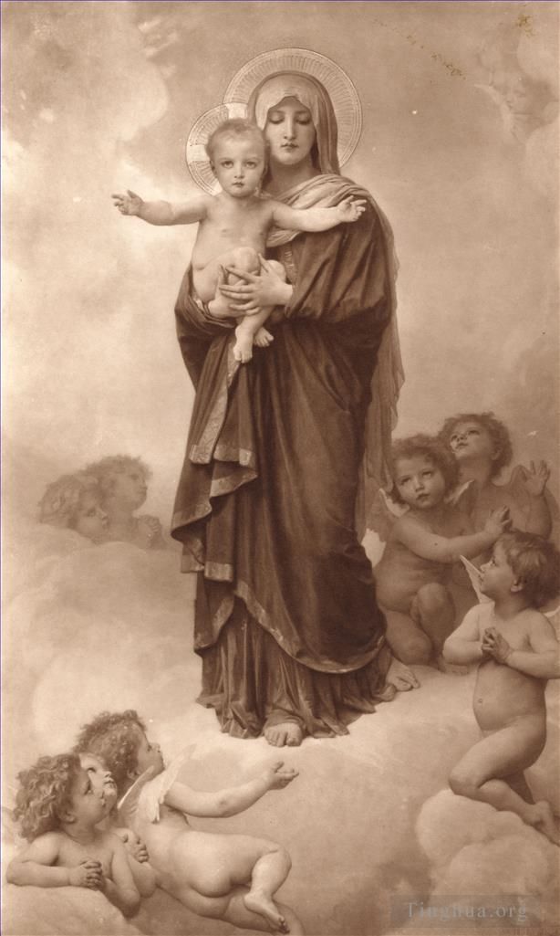 William-Adolphe Bouguereau Oil Painting - NotreDame Des Anges