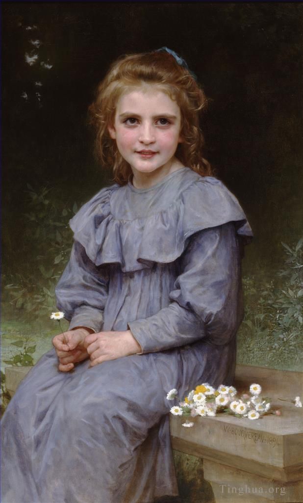 William-Adolphe Bouguereau Oil Painting - Paquerettes