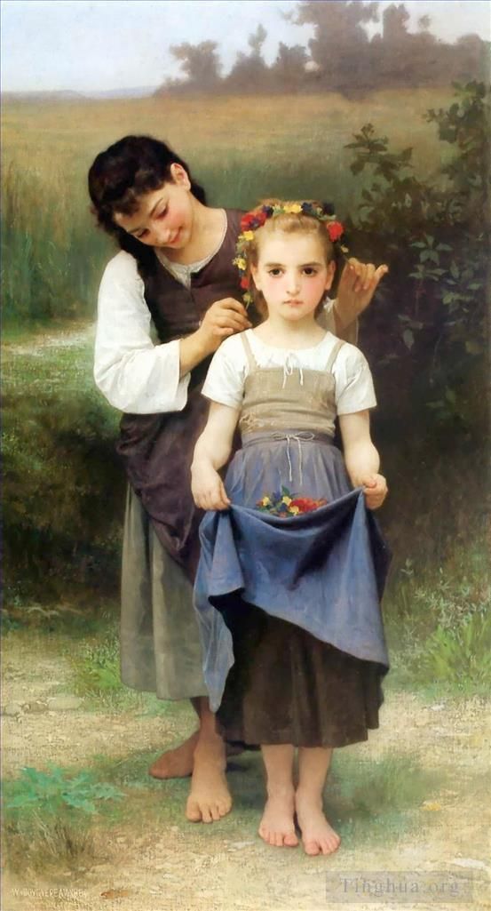 William-Adolphe Bouguereau Oil Painting - Parure des champs