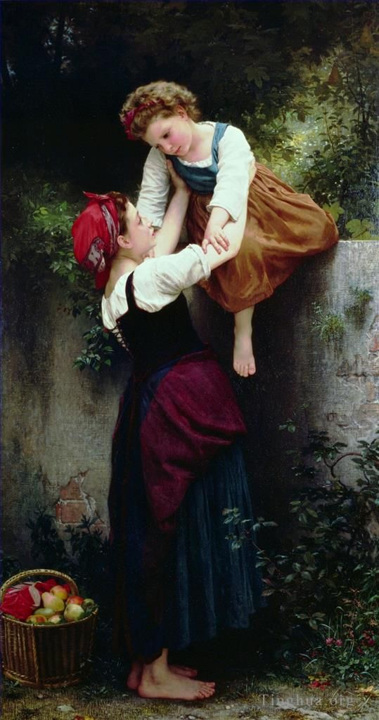 William-Adolphe Bouguereau Oil Painting - Petites maraudeuses