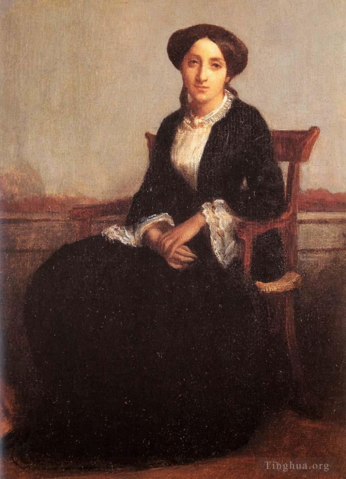 William-Adolphe Bouguereau Oil Painting - Portrait Of Genevieve Celine Eldest Dau