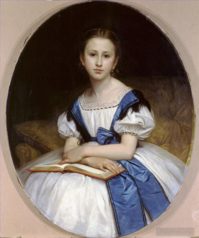 William-Adolphe Bouguereau Oil Painting - Portrait de Mlle Brissac