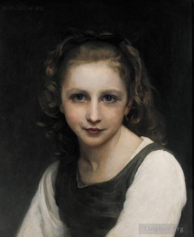 William-Adolphe Bouguereau Oil Painting - Portrait of a Young Girl