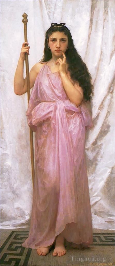 William-Adolphe Bouguereau Oil Painting - Priestess