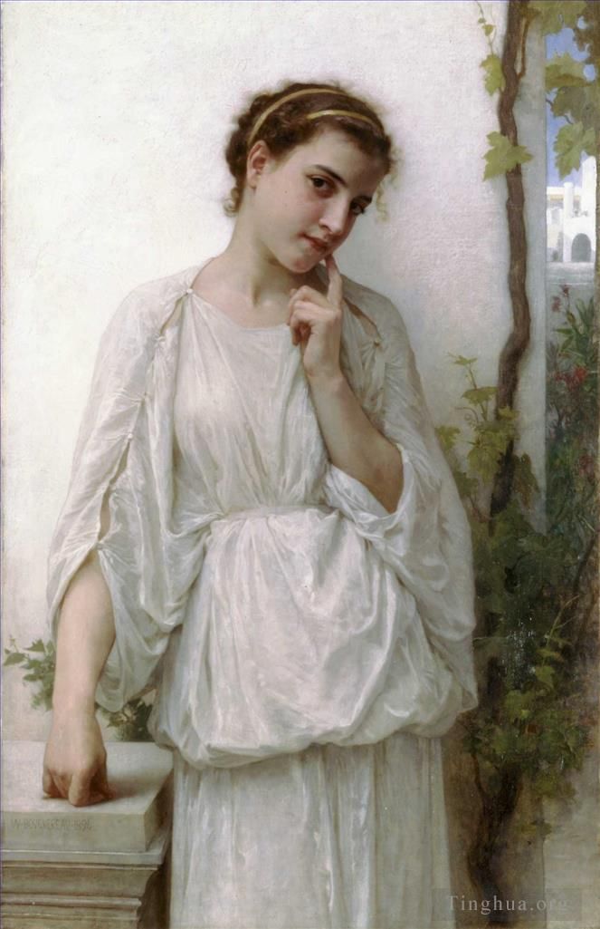 William-Adolphe Bouguereau Oil Painting - Reverie