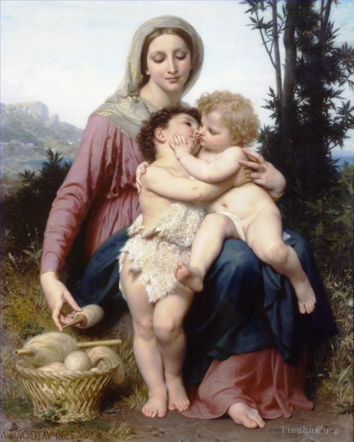 William-Adolphe Bouguereau Oil Painting - Sainte Famille