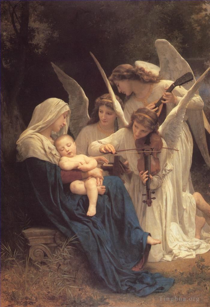 William-Adolphe Bouguereau Oil Painting - Song of the Angels (Virgin of the Angels)