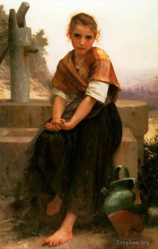 William-Adolphe Bouguereau Oil Painting - The Broken Pitcher