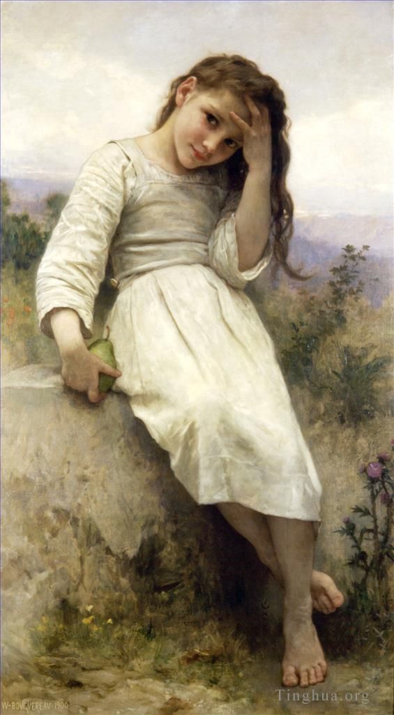 William-Adolphe Bouguereau Oil Painting - The Little Marauder 1900