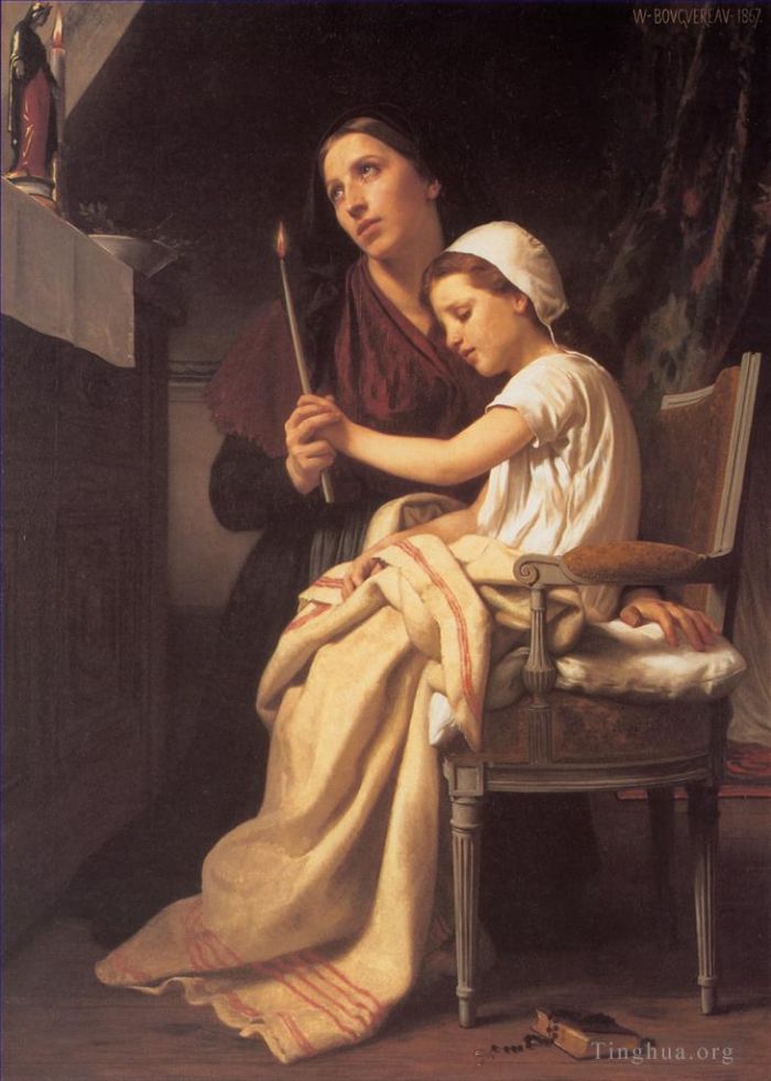 William-Adolphe Bouguereau Oil Painting - The Thank Offering