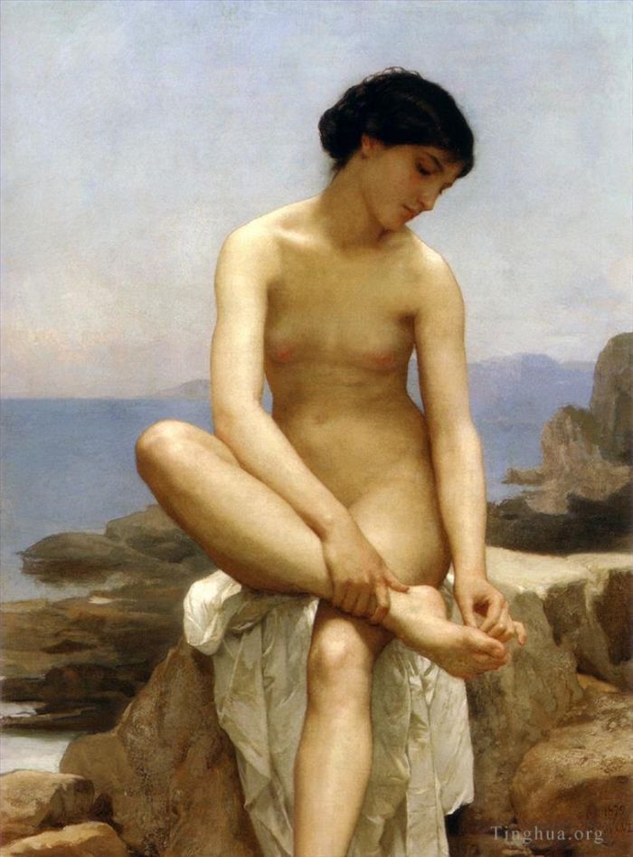 William-Adolphe Bouguereau Oil Painting - TheBather 1879