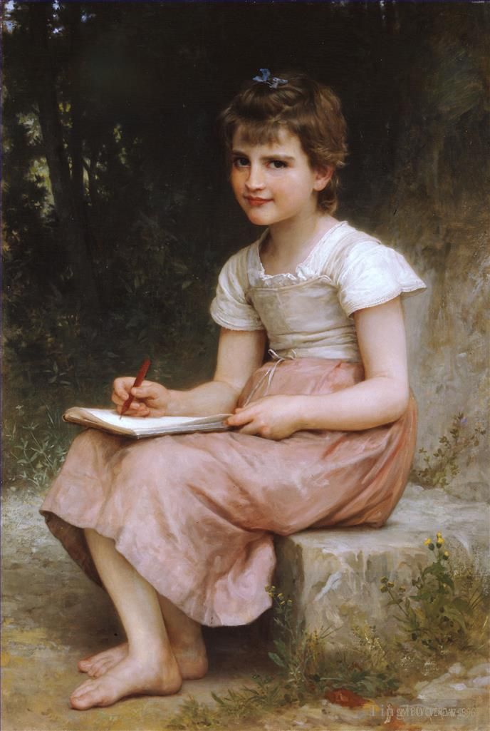 William-Adolphe Bouguereau Oil Painting - Une vocation 1896