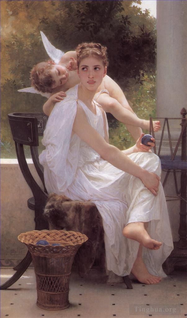 William-Adolphe Bouguereau Oil Painting - Work Interrupted