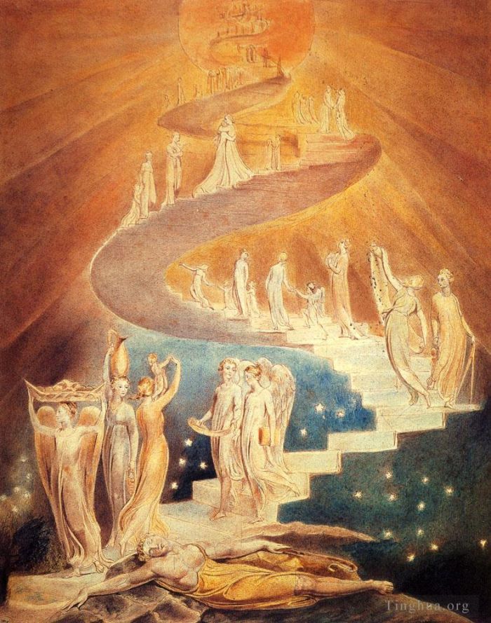William Blake Various Paintings - Jacobs Ladder