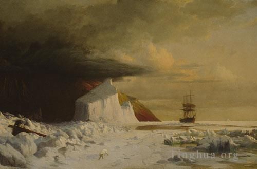 William Bradford Oil Painting - An Arctic Summer Boring Through The Pack In Melville Bay
