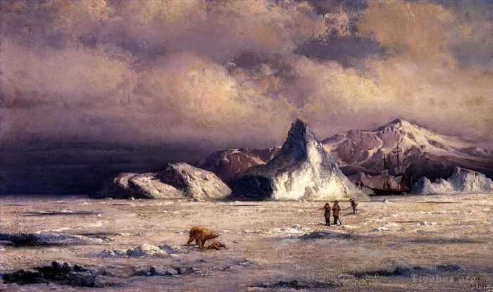 William Bradford Oil Painting - Arctic Invaders