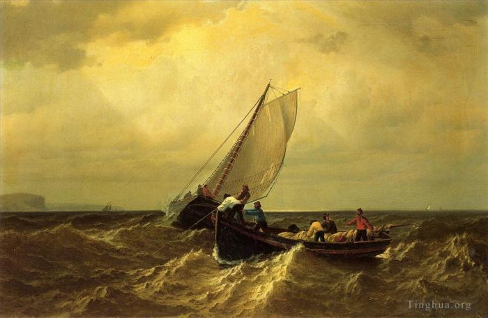 William Bradford Oil Painting - Fishing Boats on the Bay of Fundy