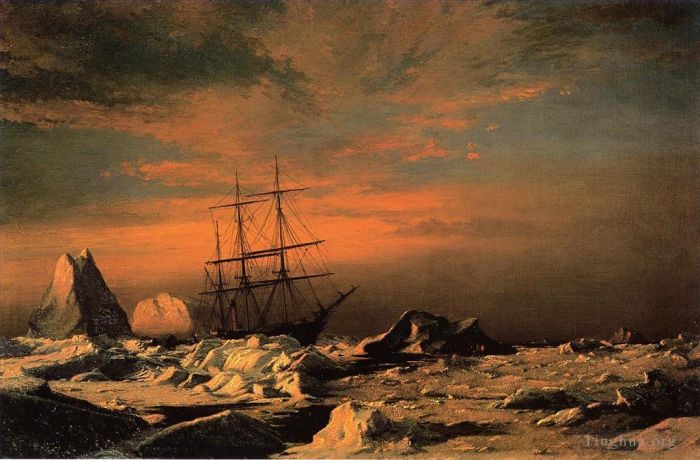 William Bradford Oil Painting - Ice Dwellers Watching the Invaders