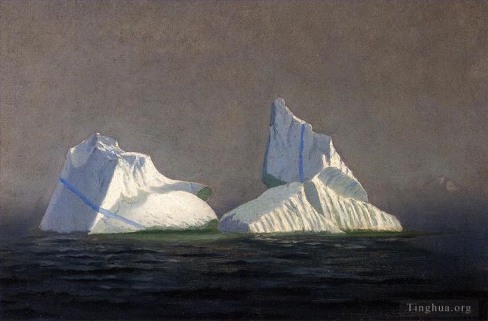 William Bradford Oil Painting - Icebergs seascape
